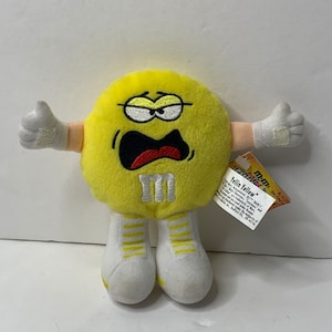 Mars M & M Mini&#39;s Swarmee&#39;s Candy &quot;Yellin Yellow&quot; Plush 1998 Stuffed Toy with Tags