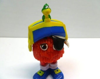 McDonalds French Fry Guy Pirate Eye Patch and Bird 2.75" Tall 1989 2 Piece