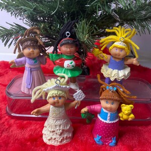 Cabbage Patch Christmas Ornaments Cake Topper 1992 Set of 5 Made from McDonalds Happy Meal Toys