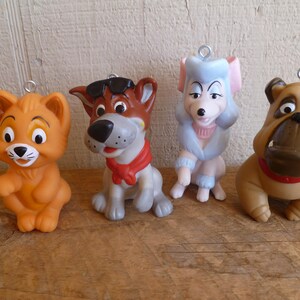 Disney Oliver and Company Christmas Ornaments Cake Topper McDonalds Set of 4