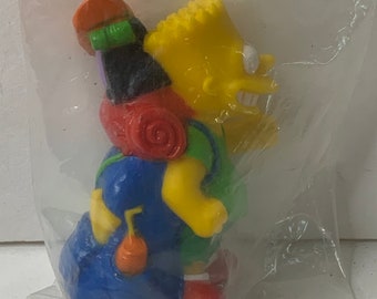 Bart Simpson Pvc Cake Topper "The Simpsons" New in Package 3" Tall 1990