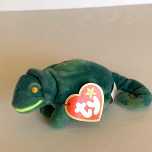 Ty Iggy the Iguana Teenie Beanie Baby Plush Iguana W/ Tags 6&quot; Long 1993 Stuffed Animal Toy McDonalds