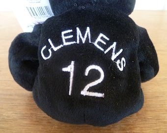 Salvino's Bammers Plush Teddy Bear "Roger Clemens #12" Opening Day W/ Tags  9" Tall 1999