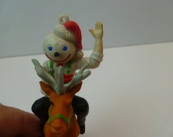 Jack in the Box Riding Reindeer Christmas Ornament 4.25" Tall 1999