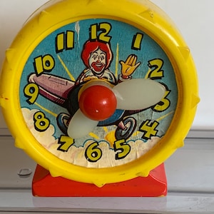 McDonalds Airplane Clock Ronald McDonalds 1989 Vintage Condition
