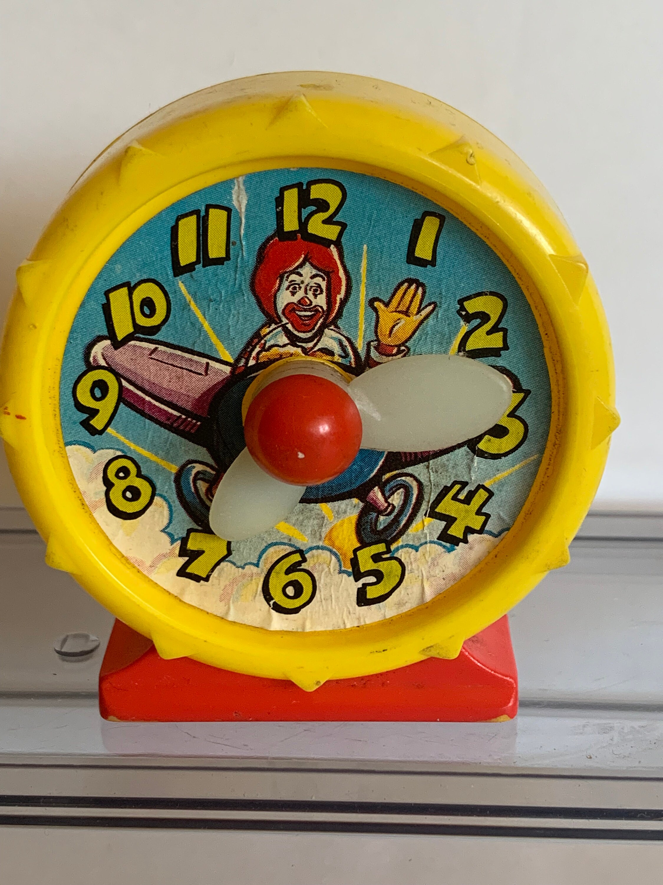 Mcdonalds Airplane Clock Ronald Mcdonalds 1989 Vintage Condition