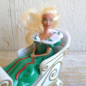 Barbie Julsläde Mattel 7,5 cm hög 1995 McDonald's Happy Meal-leksak