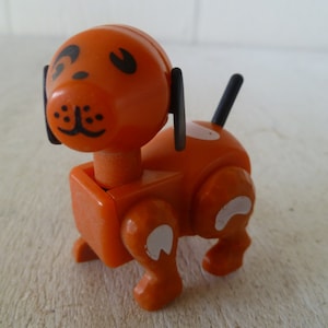 Fisher Price Little People Brown Spotted Dog 2.25" Tall 1972
