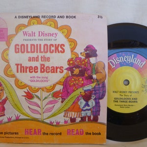 Disney Goldilocks and The Three Bears Book and Record