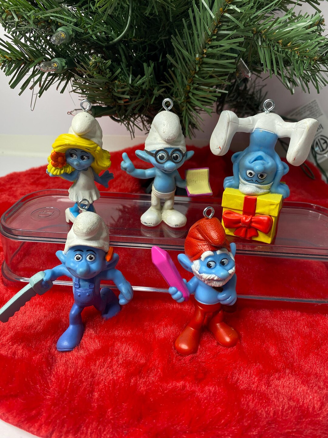 Smurf Christmas Ornaments Cake Topper 3.5