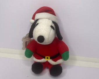 Whitmans Snoopy Santa Clause Plush  Peanuts Charlie Brown W/ Tags 8"  Tall Stuffed Animal Toy