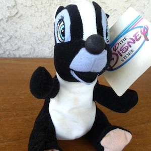 Disney Bambi Plush Skunk Flower W/ Tags 7&quot; Tall Stuffed Animal Toy