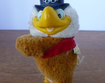 Peluche Mascotte Sam L'Aigle - Jeux Olympiques Los Angeles 1984 - Vintage Avec Torche