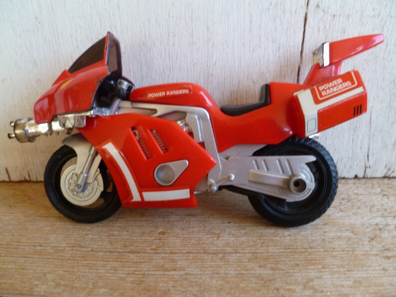 Red Mighty Morphin Power Rangers Motorcycle Car Vehicle Sabin Etsy