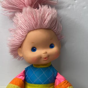 Regenbogen Brite Baby Brite Puppe Pink Hair 15 &quot;Tall 1983 Hallmark Cards Stofftier Puppe