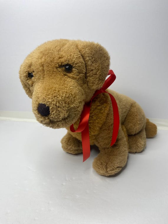 Perrito de peluche Aurora de 50 cm de largo, juguete vintage