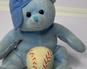 Ty Baby Boy Blue Bear Beanie Babies Plush Blue Teddy Bear 6" Tall 2004 Stuffed Animal Toy