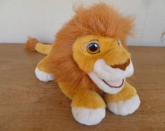 Lion King Roaring Plush Puppet Lion Simba Disney Mattel 16" Long W/ Tail 1993 Stuffed Animal Toy