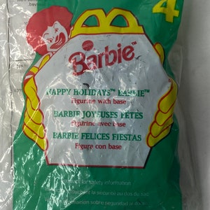 McDonalds Happy Holidays Barbie Figurine Mattel 1996 NIP