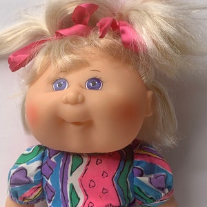 Cabbage Patch Kids Mattel Hard Body Doll Blond Hair Blue Eyes 14&quot; Tall 1988