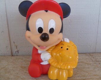 Disney Baby Mickey Mouse Rubber Squeeze Toy 5" Tall