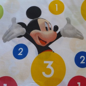 Vintage Disney Mickey Mouse 123 Twin Flat Sheet