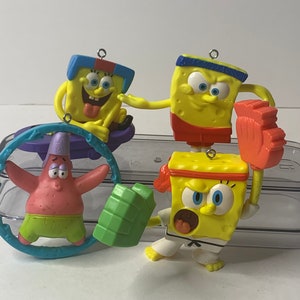 Sponge Bob Christmas Ornaments Set of 4 McDonalds Happy Meal Toys
