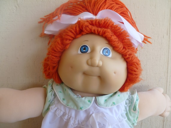 cabbage patch doll red hair blue eyes