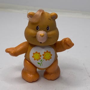 Care Bear Friend Bear Poseable Pvc Cake Topper 3.5&quot; Tall 1983 Faded