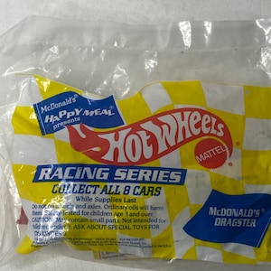 McDonalds Hot Wheels &quot;McDonalds Dragster&quot; Race Car Happy Meal Toy Mattel Vintage New in Package