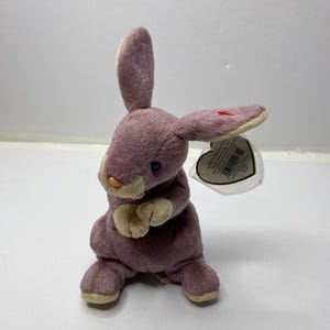 Ty Springy das Kaninchen Beanie Babys Plüsch Lila Häschen Kaninchen 8 &quot;Hoch Y2K Stofftier Spielzeug