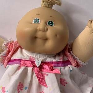 Cabbage Patch Kids Preemie Doll Blond Tuft of Hair Green Eyes 14&quot; Tall 1982 Stuffed Toy Doll