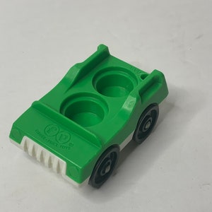 Fisher Price Little People Green 2 Person Car Approx 3.25&quot; X 2.25&quot; Vintage