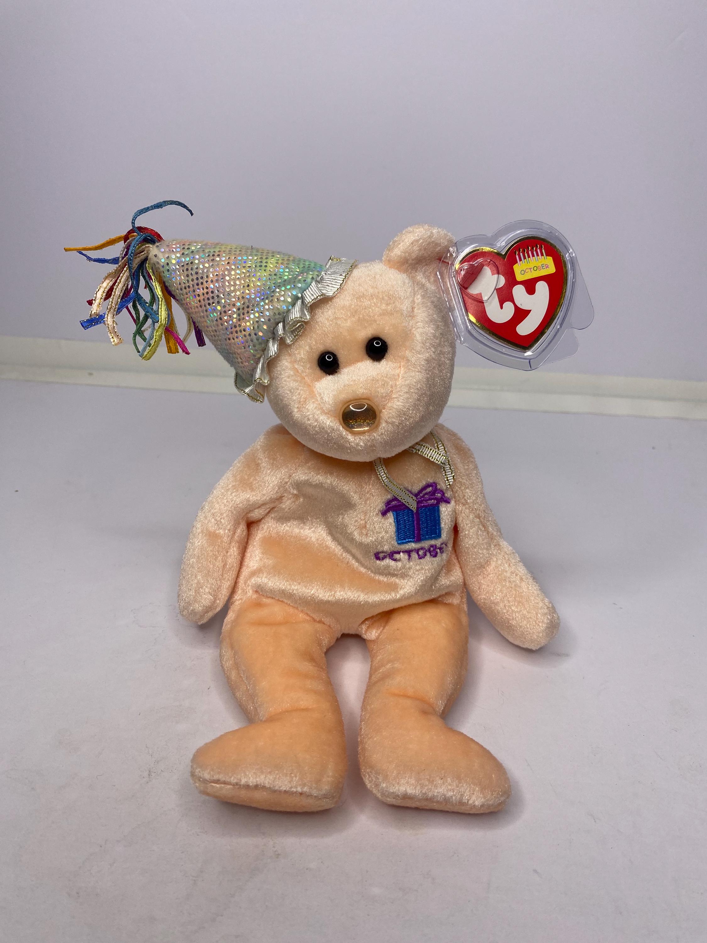 Ty October the Birthday Bear Beanie Babies Plush Bear W/ Tags 10