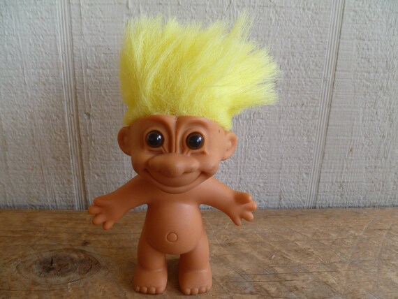 troll doll with yellow hair