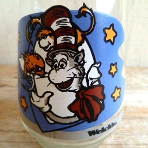 Welchs Dr. Suess Cat in the Hat Glass Jelly Jar 4" Tall