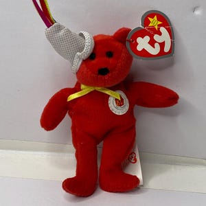 Ty Happy Meal 25th the Bear Teenie Beanie Babies Plush Bear W/ Tags Ronald McDonald 6&quot; Tall 2004 Stuffed Animal Toy