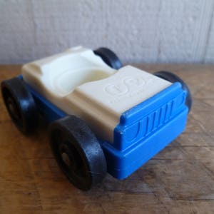 Fisher Price Little People Blue Car Vintage Approx 1&quot; X 2.5&quot;