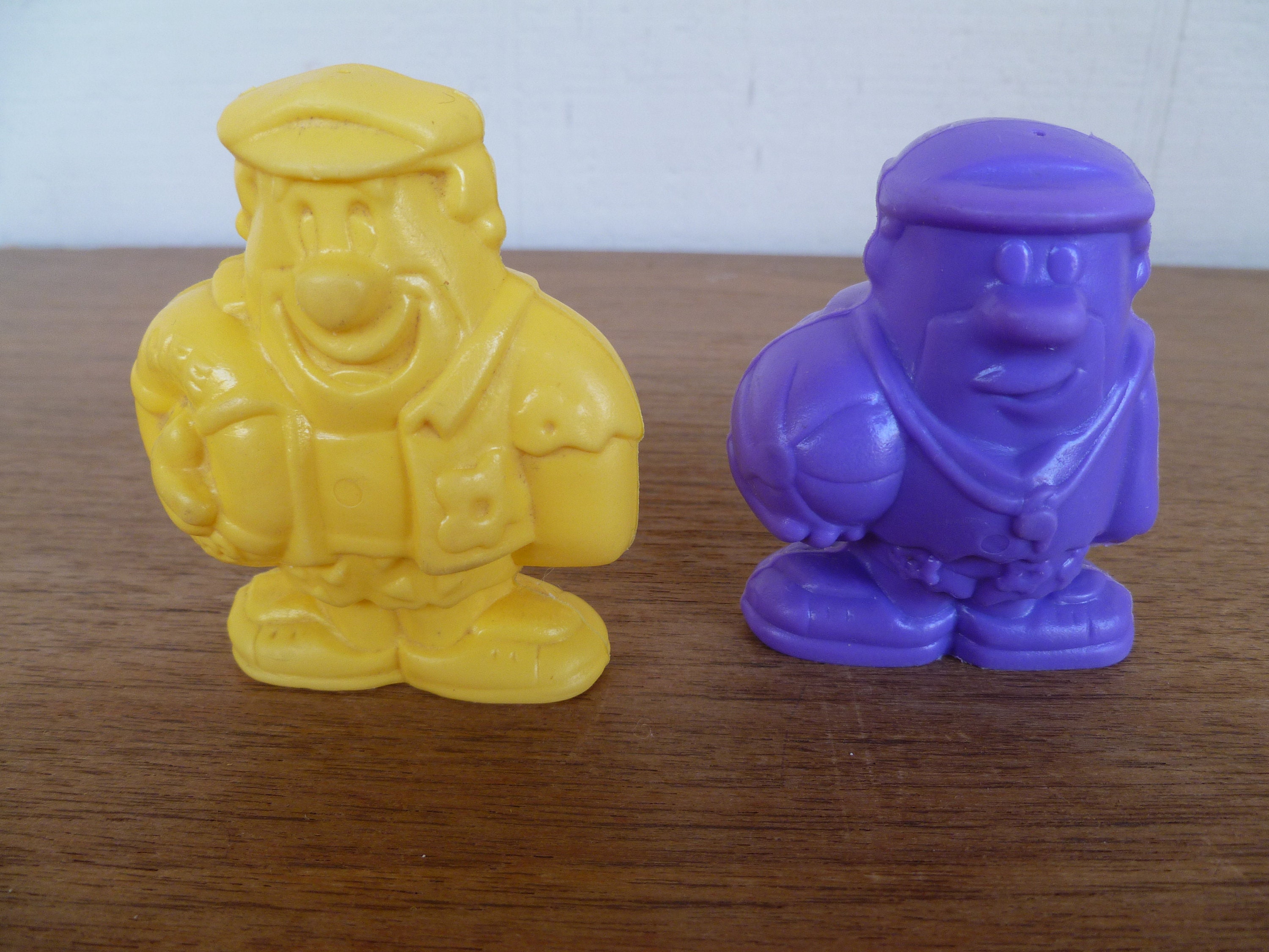 Fred Flintstone Barney Rubble Plastic Figure Cake Topper 2.75" Tall 1990 Hamilton