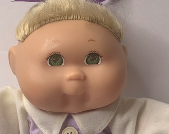 Cabbage Patch Kids Blond Hair Green Eyes 14" Tall 1999 Mattel Stuffed Toy Doll