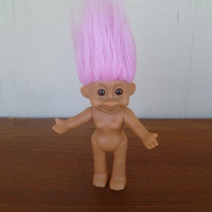 Russ Lady Troll Doll Pink Hair Poseable 9&quot; Tall Vintage