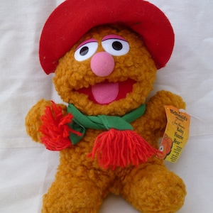 Muppets Baby Plush Fozzie Bear 9&quot; Tall 1988 W/ Tags Stuffed Toy Doll McDonalds Happy Meal