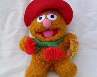 Muppets Baby Plush Fozzie Bear 9&quot; Tall 1988 W/ Tags Stuffed Toy Doll McDonalds Happy Meal