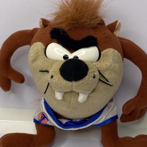 Space Jam Taz Plush Tasmanian Devil 9&quot; Tall 1996 Stuffed Animal Toy McDonalds Warner Bros