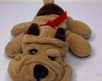 1960年代のヴィンテージブルドッグぬいぐるみ：キッチュなビニール製犬