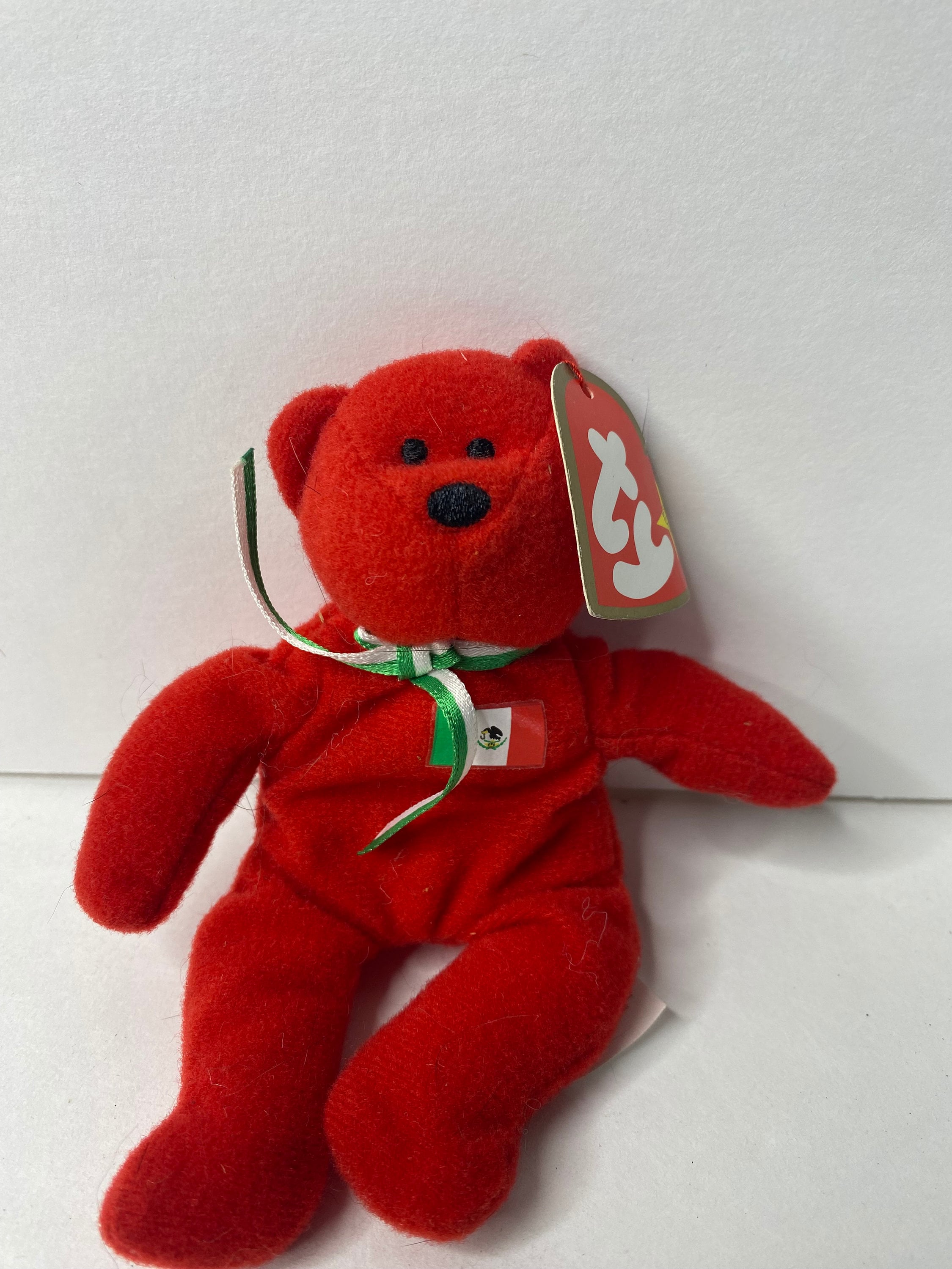 Ty Osito the Bear Teenie Beanie Baby Plush Red Teddy Bear Mexican
