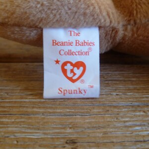 Ty Beanie Babies Plüsch Welpe Hund Spunky W / Tags 9 Long 1997 Stofftier Spielzeug. Bild 6