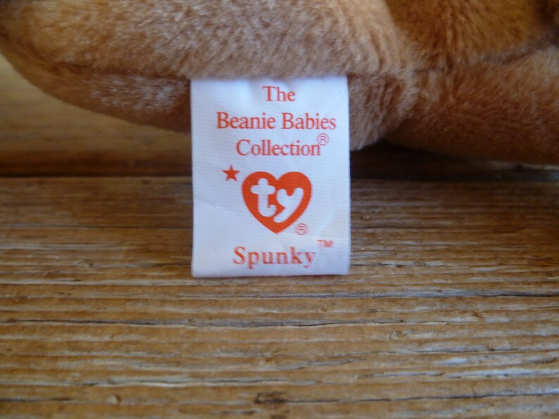 Ty Beanie Babies Plüsch Welpe Hund Spunky W / Tags 9 Long 1997 Stofftier Spielzeug. Bild 6