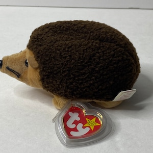 Rare Ty Prickles the Hedgehog Beanie Baby Plush Hedgehog W/ Tags 6&quot; Long 1999 Stuffed Animal Toy