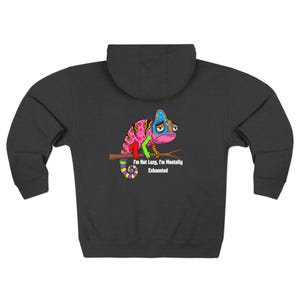 Colorful Chameleon Unisex Zip Hoodie, Funny Gift for Animal Lovers, Casual Wear, Unique Fashion, Birthday Gift, Lightweight Jacket